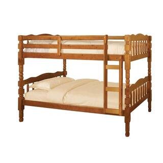 Catalina Twin Bunk Bed in Oak finish | The Home Depot