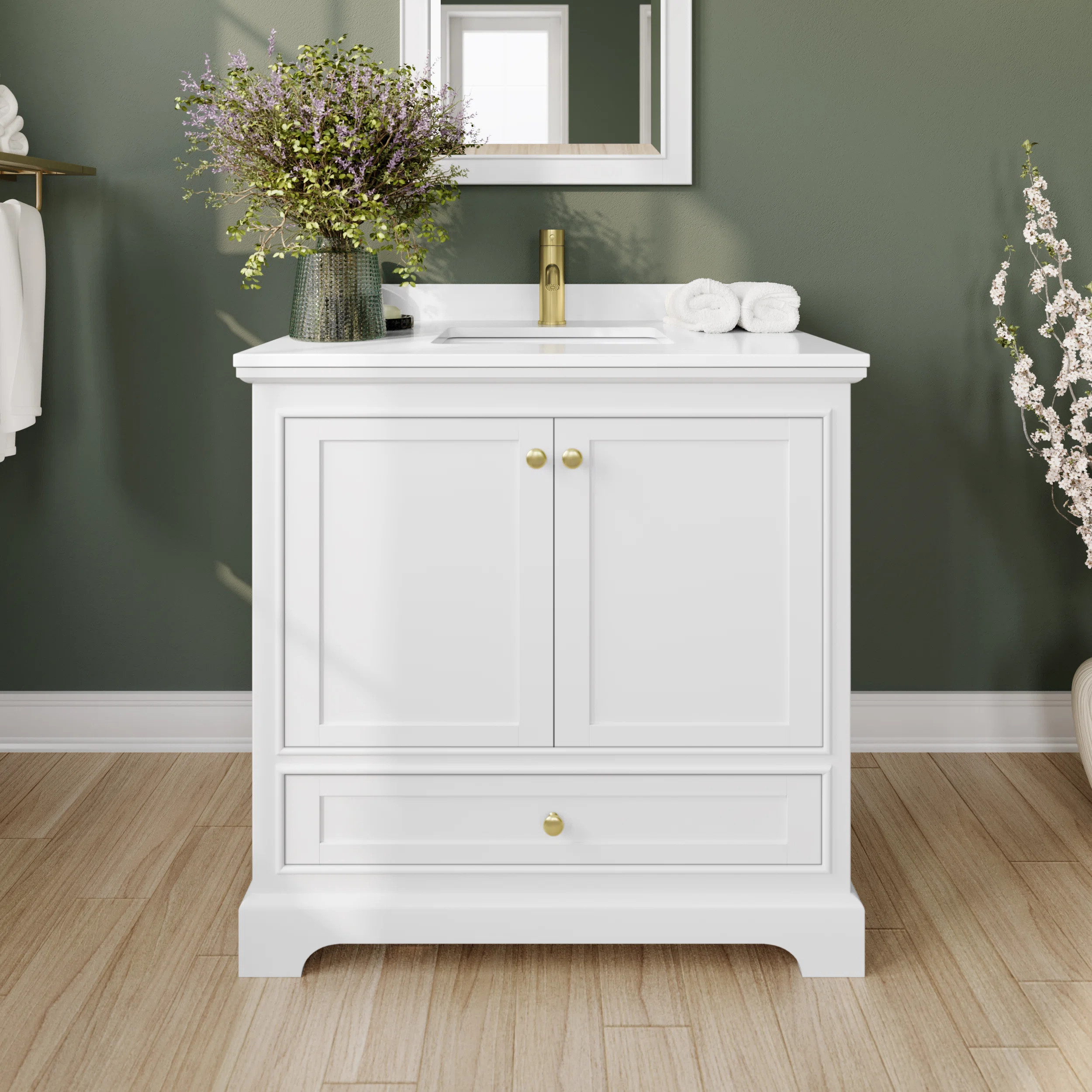 Deborah 36'' Single Bathroom Vanity with Marble Top | Wayfair North America