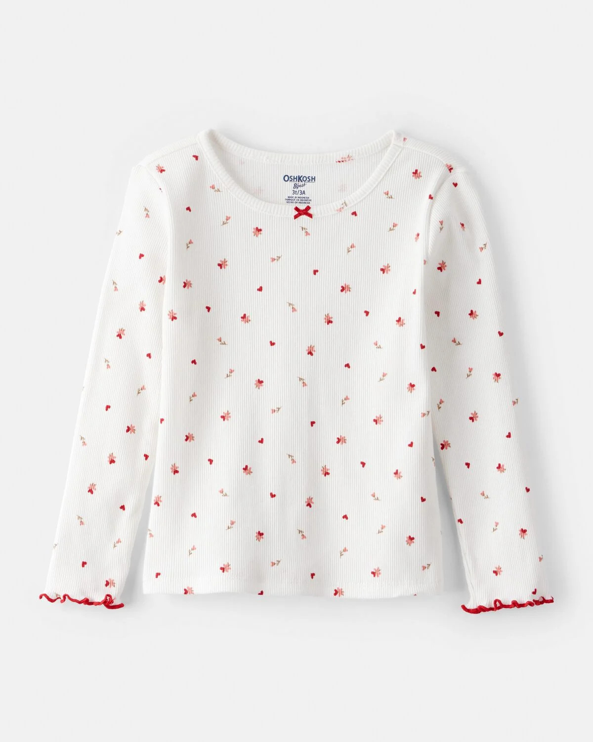 Toddler Girl Floral Print Ruffle Long-Sleeve Top - White - OshKosh B'gosh | Carter's | Carter's Inc