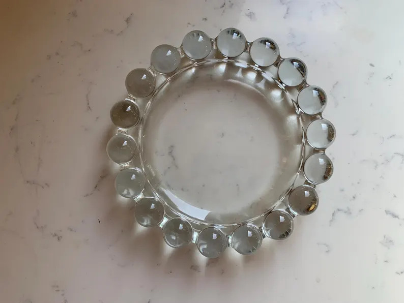 Vintage Anchor Hocking Boopie Glass Ashtray, Bubble Glass Large Clear Mid Century Modern 7 1/2" R... | Etsy (US)