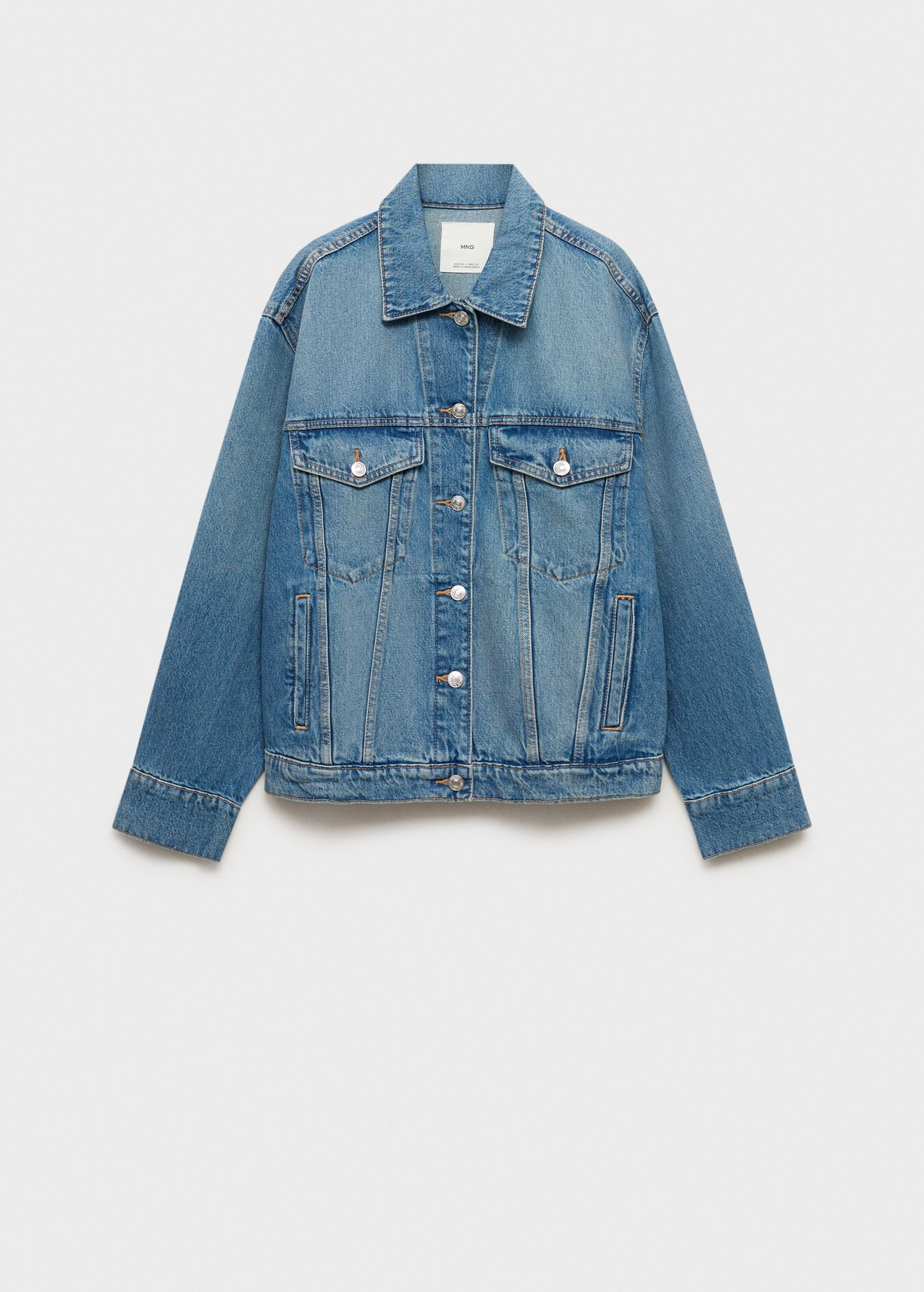Oversized denim jacket with pockets - Women | MANGO United Kingdom | MANGO (UK)