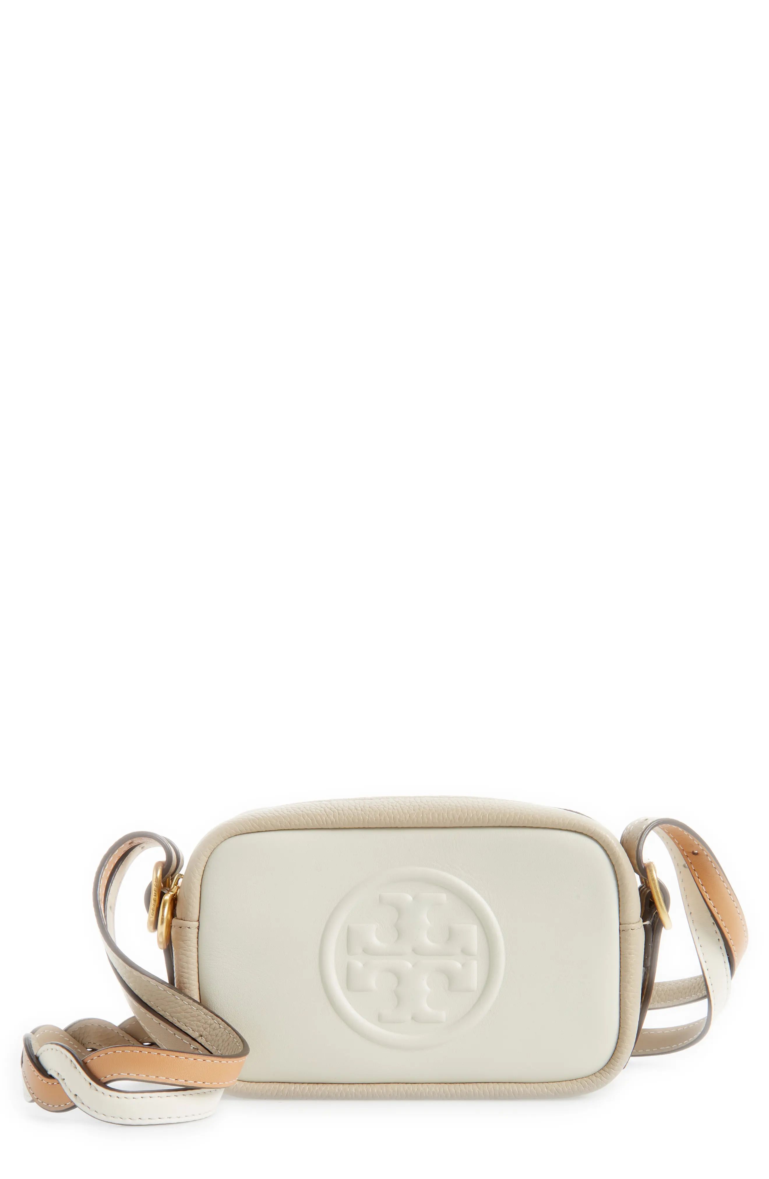 Tory Burch Perry Bombe Leather Mini Crossbody Bag - Ivory | Nordstrom