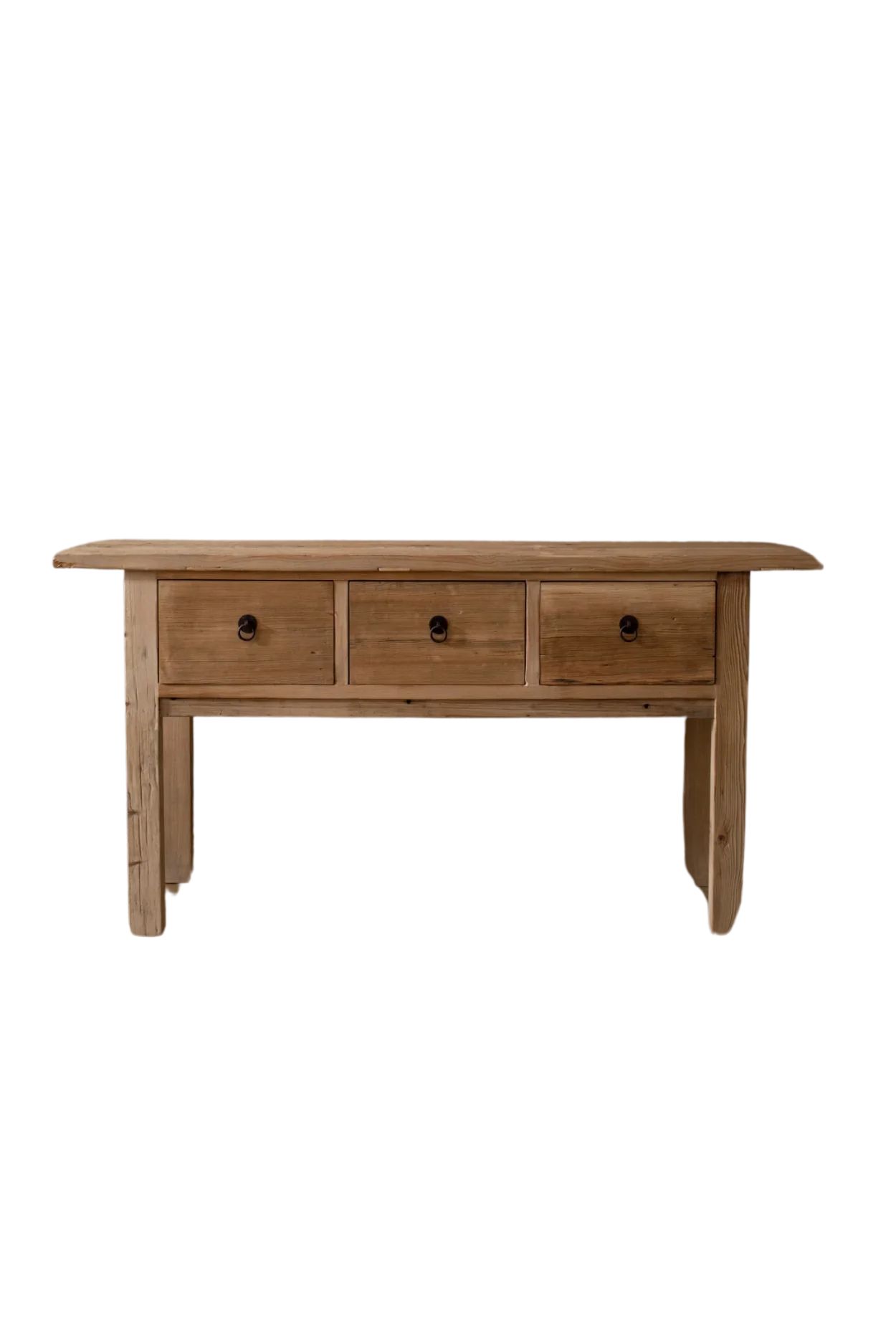 Caramel Three Drawer Elm Wood Console Table | Luxe B Co