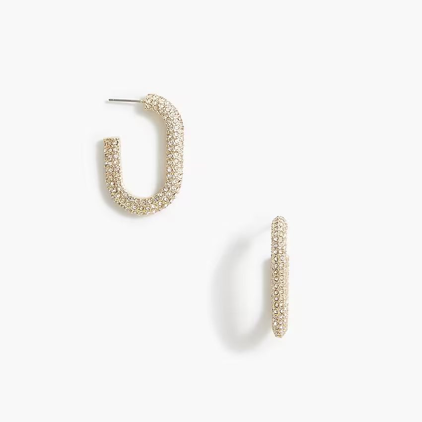 Pav&eacute; hoop earrings | J.Crew Factory