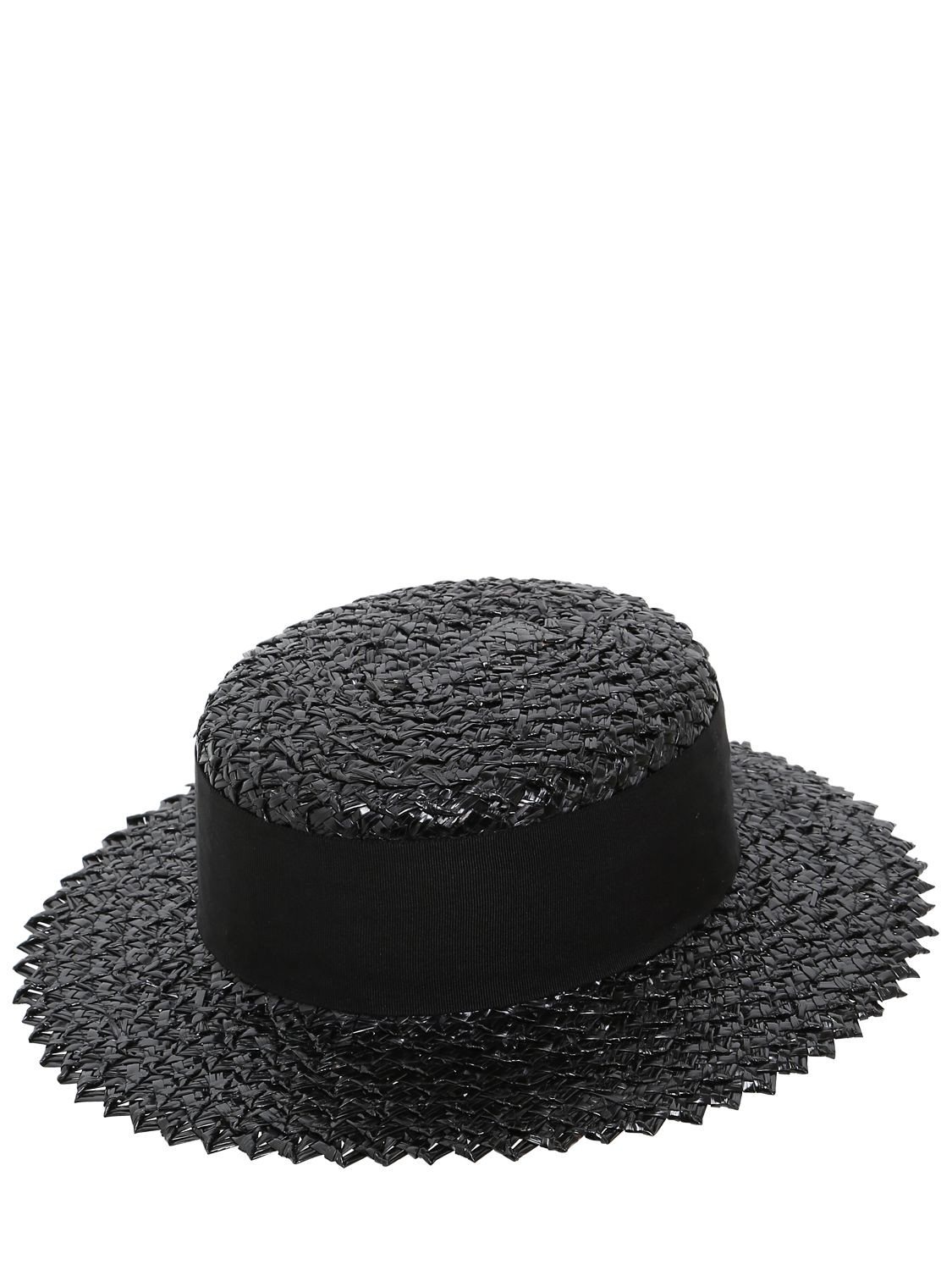 BRIGITTE SHINY BOATER STRAW HAT | Luisaviaroma