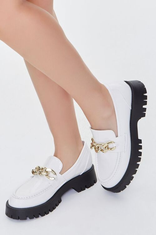 Faux Leather Curb Chain Loafers | Forever 21 (US)
