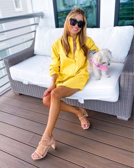 Yellow shirt dress xxsp on sale under $30 studded amazon sandals amazon sunglasses 

#LTKunder100 #LTKsalealert #LTKunder50