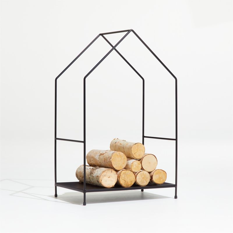 Haus Indoor Log Holder | Crate and Barrel | Crate & Barrel