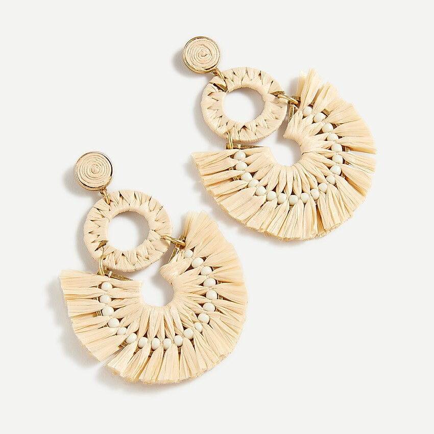 Raffia fan statement earrings | J. Crew US