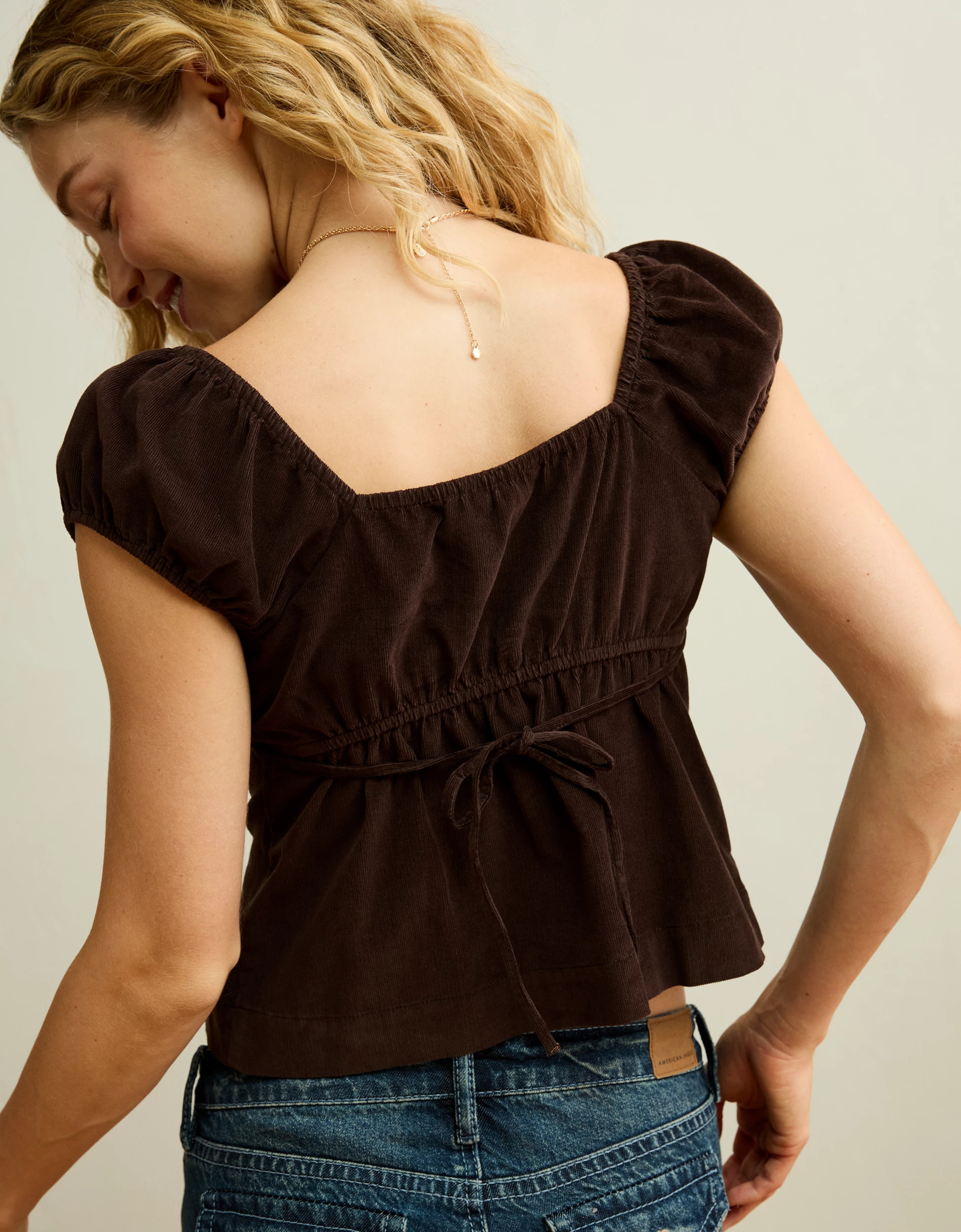 AE Short-Sleeve Button-Up Top | American Eagle Outfitters (US & CA)