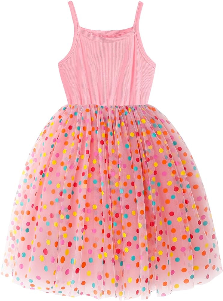 GSVIBK Baby Girls Tutu Dress Sleeveless Toddler Cotton Tulle Skirt Princess Party Prom Dresses | Amazon (US)