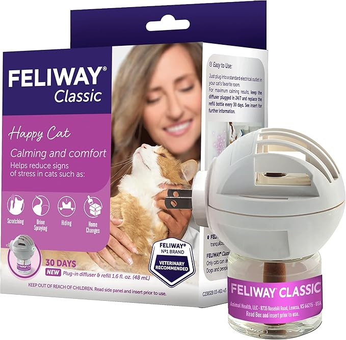 FELIWAY Classic Cat Calming Pheromone Diffuser, 30 Day Starter Kit (48 mL) | Amazon (US)