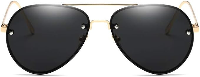 Unisex Polarized Aviator Sunglasses 62mm Metal Frameless Classic Pilot Glasses | Amazon (US)