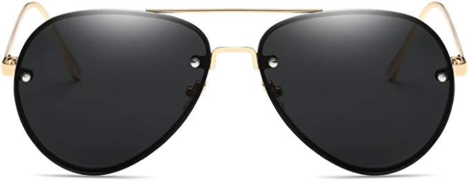 Unisex Polarized Aviator Sunglasses 62mm Metal Frameless Classic Pilot Glasses | Amazon (US)