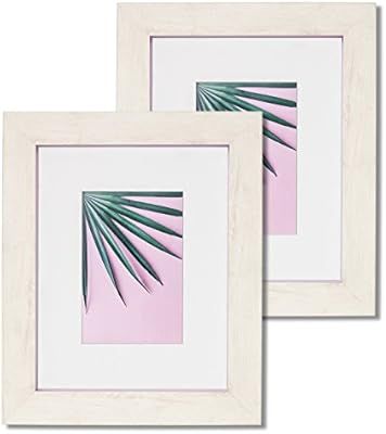 8x10 Picture Frame with Mat & Glass Pink Wood Finish for Wall Tablet, Monteverde Collection, Disp... | Amazon (US)