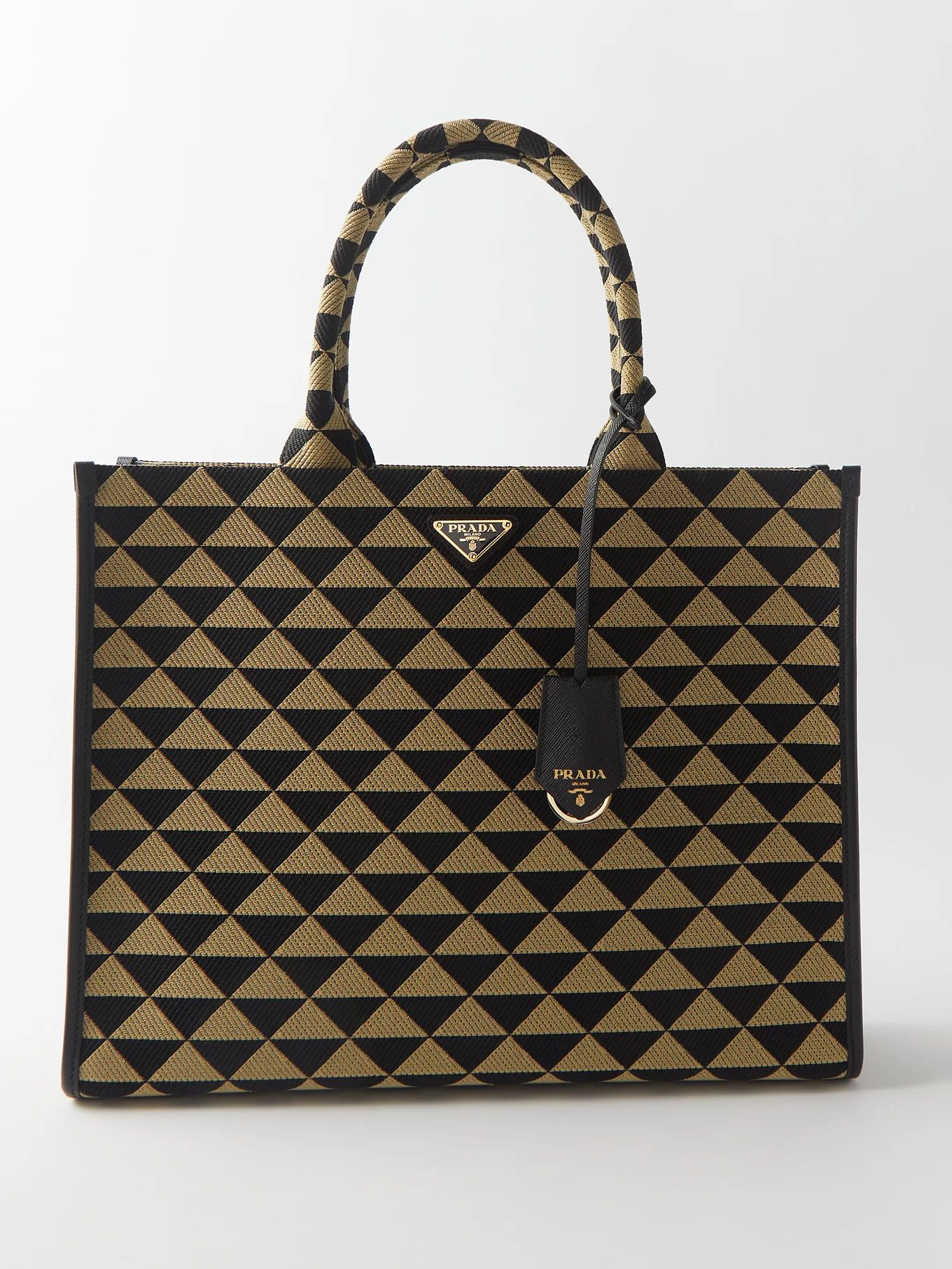 Triangle logo-plaque woven tote bag | Matches (UK)