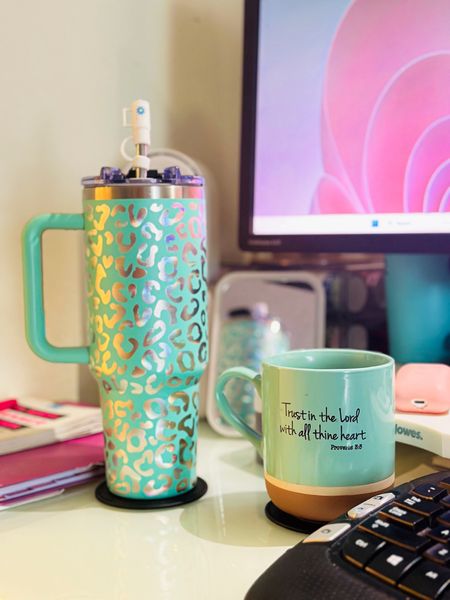 Shop Mother’s Day Gift Idea! Loving my tumbler, these no spillage! This “Teal” color is aesthetically pleasing to my office decor and it’s perfect for on the go and fit like a glove in my cup holder in my car!    There are tons of other fun colors to choose from.

My coffee mug is from Hobby Lobby, but I linked some similar ones below!  ✨ Click on the “Shop  GIFT GUIDE collage” collections on my LTK to shop.  Follow me @au_thentically for daily trips and styling tips! Seasonal, home, home decor, decor, kitchen, beauty, fashion, winter,  valentines, spring, Easter, summer, fall!  Have an amazing day. xo💋

#LTKSeasonal #LTKover40 #LTKhome