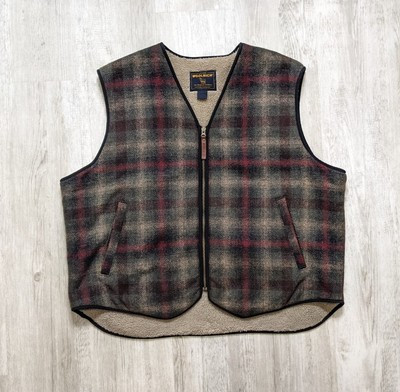 Vintage WOOLRICH Men's Size XL Multicolor Plaid Wool Blend Sherpa Lined Vest | eBay US