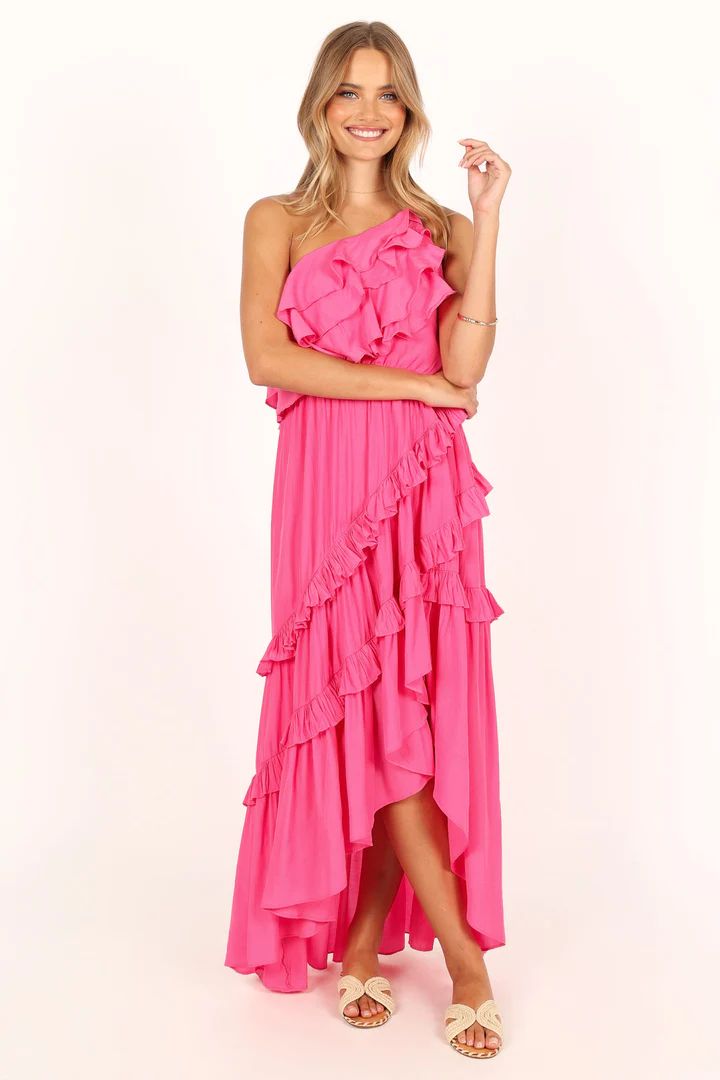 Fiorda One Shoulder Midi Dress - Pink | Petal & Pup (US)
