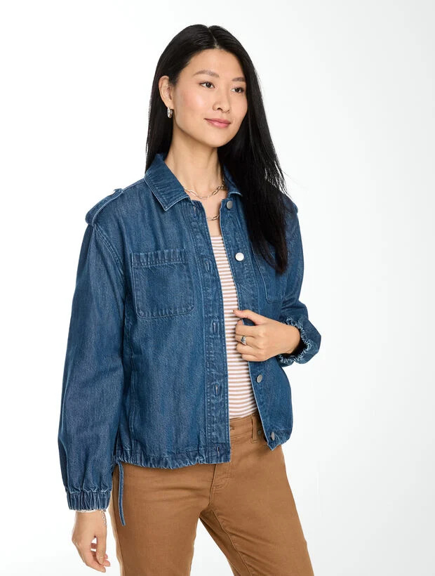 Twill Cinched Jacket | Talbots