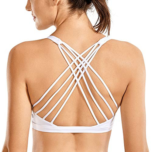 CRZ YOGA Naked Feeling Strappy Sports Bras for Women - Criss Cross Back Wireless Padded Cami Yoga... | Amazon (US)