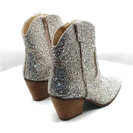 Betsey Johnson Women s Diva Embellished Western Booties | Walmart (US)