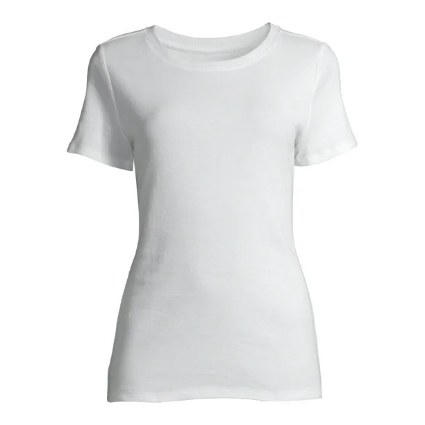 Time and Tru Women's Short Sleeve Rib T-Shirts, 2-Pack - Walmart.com | Walmart (US)