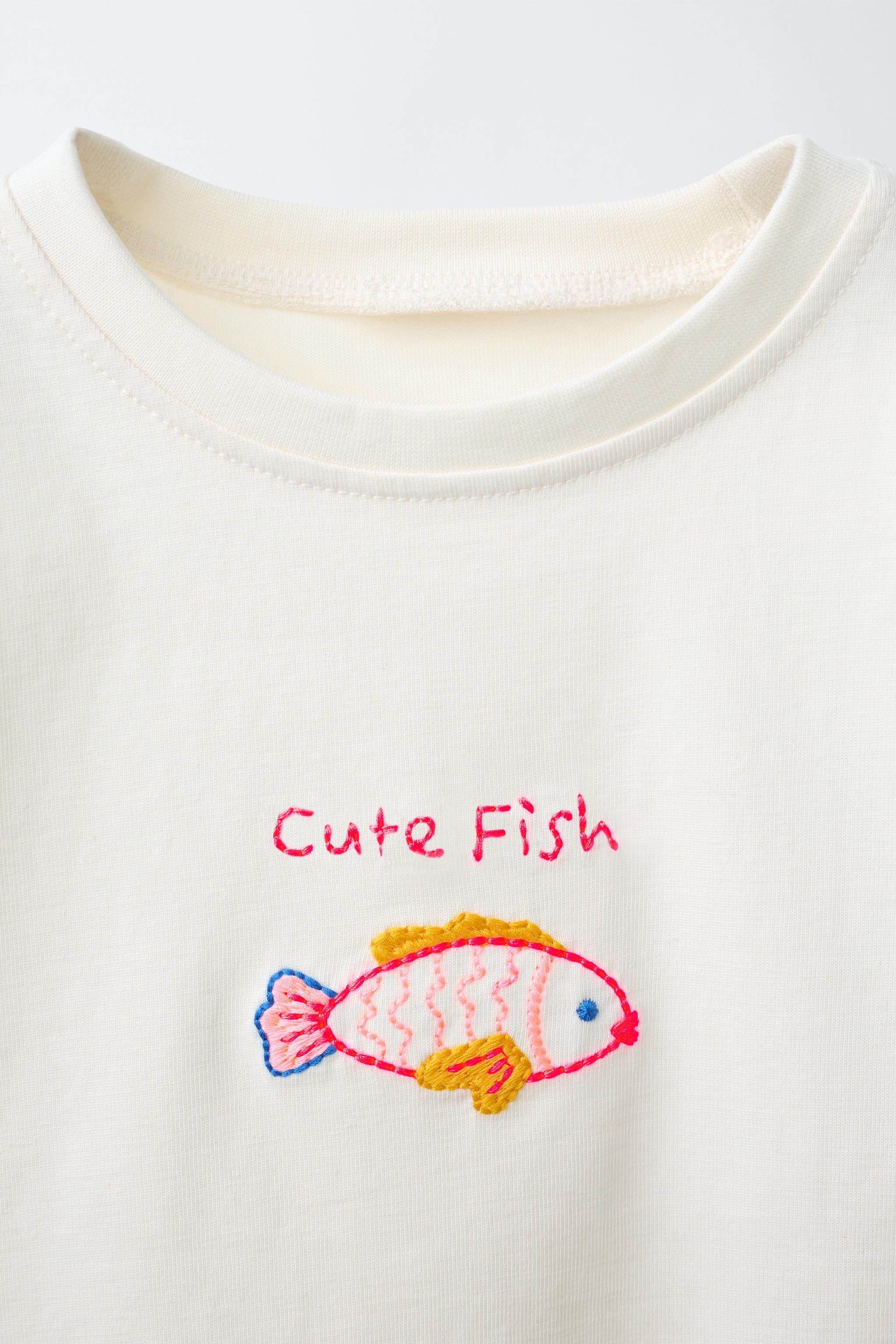 FISH EMBROIDERY T-SHIRT | Zara US
