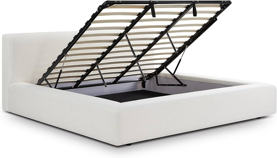 TOV Furniture Meena Cream Upcycled Linen Storage King Bed | Amazon (US)