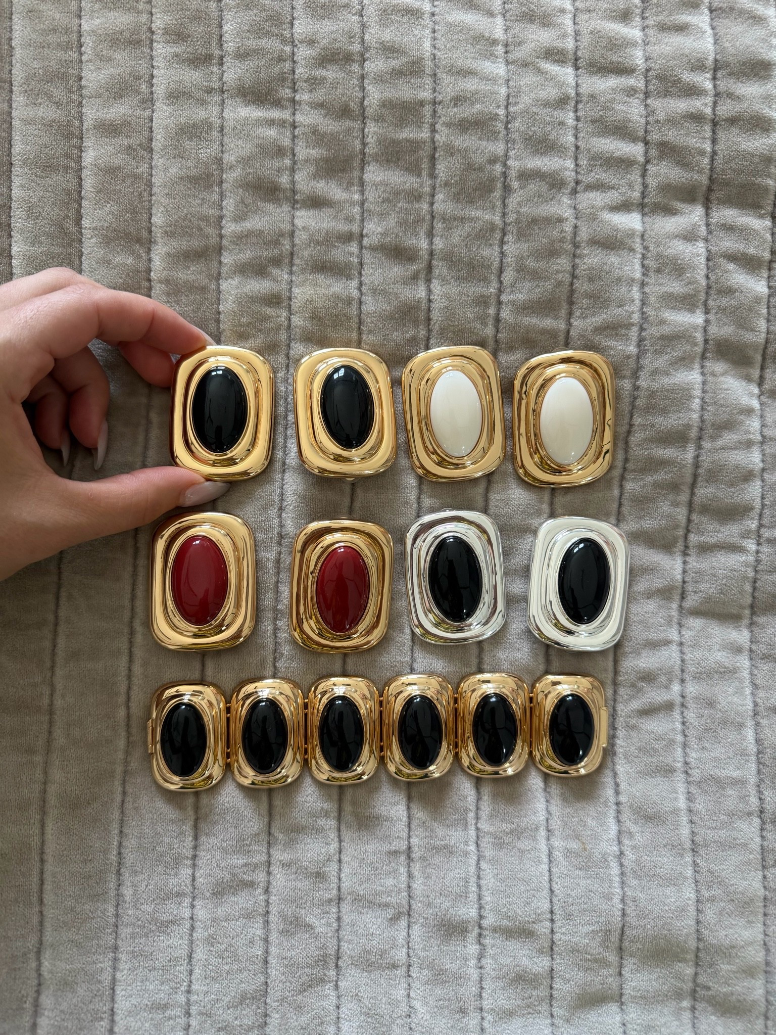 I absolutely freaking adore this jewelry line. Here’s why. It looks like Saint Laurent, but it’s considerably less. In fact, I bought a pair of earrings from Saint Laurent that A. don’t stay on my head and B. were just stupidly overpriced and very heavy. These are not heavy. They are clip ons. And I love that they are a statement! ￼

#LTKstorytime #LTKWorkwear #LTKTravel