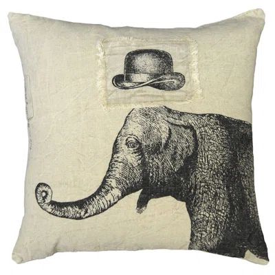 Hat and Elephant Linen Throw Pillow | Wayfair North America