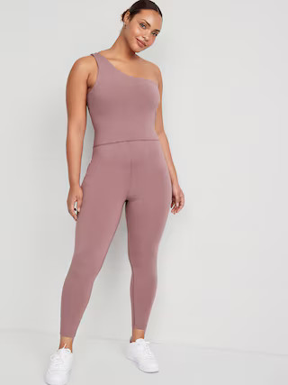One-Shoulder PowerChill 7/8-Length Bodysuit for Women | Old Navy (US)