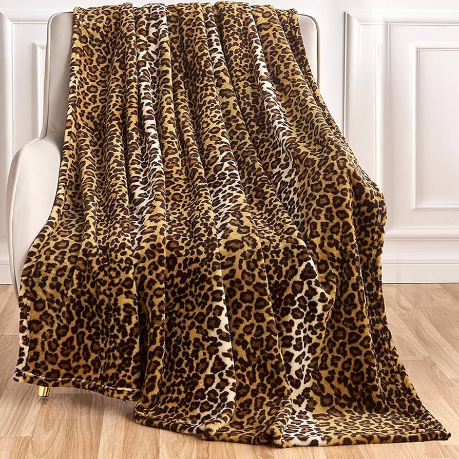 Edenleaf Leopard Print Blanket Fleece Throw for Bed Sofa Travel and Camping, Super Soft Cozy Fluf... | Amazon (US)