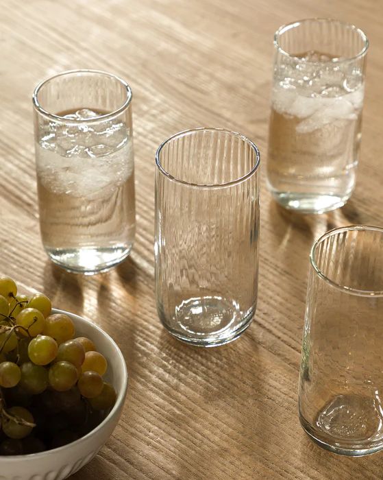 Ribbed Tall Drinking Glasses (Set of 4) | McGee & Co.