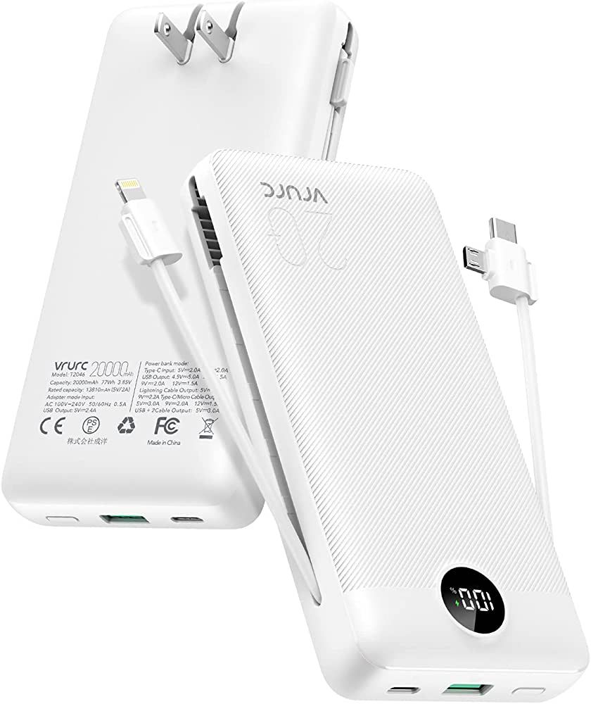 VRURC Power Bank 20000mAh, Fast Charging Portable Charger USB C,4 Output 2 Input Charging Bank Eq... | Amazon (US)