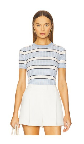 Eloise Short Sleeve Crew Tee in Light Blue Multi | Revolve Clothing (Global)