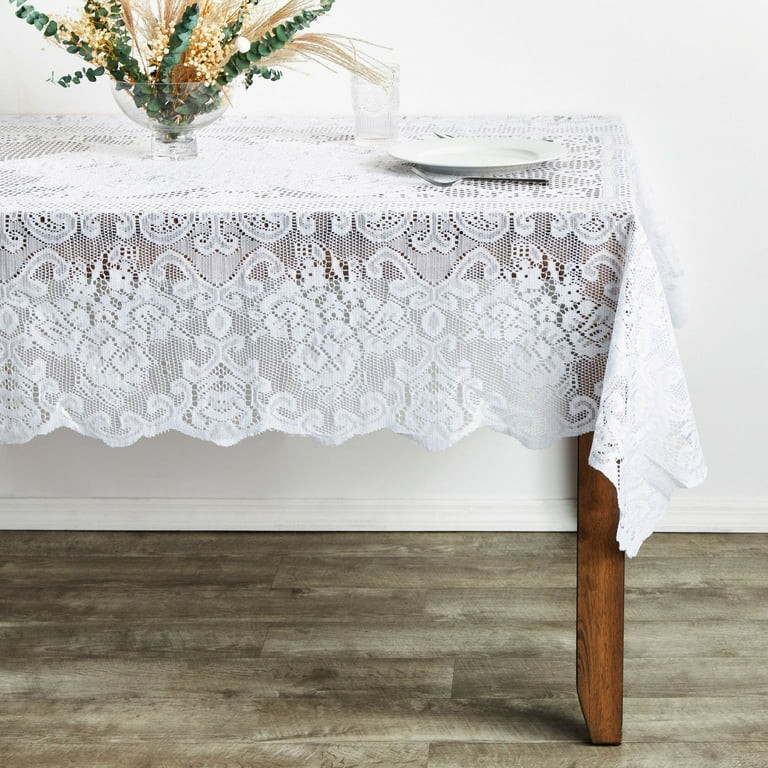 White Lace Tablecloth for Rectangular Tables, Vintage-Style Wedding Table Cloths for Reception, D... | Walmart (US)