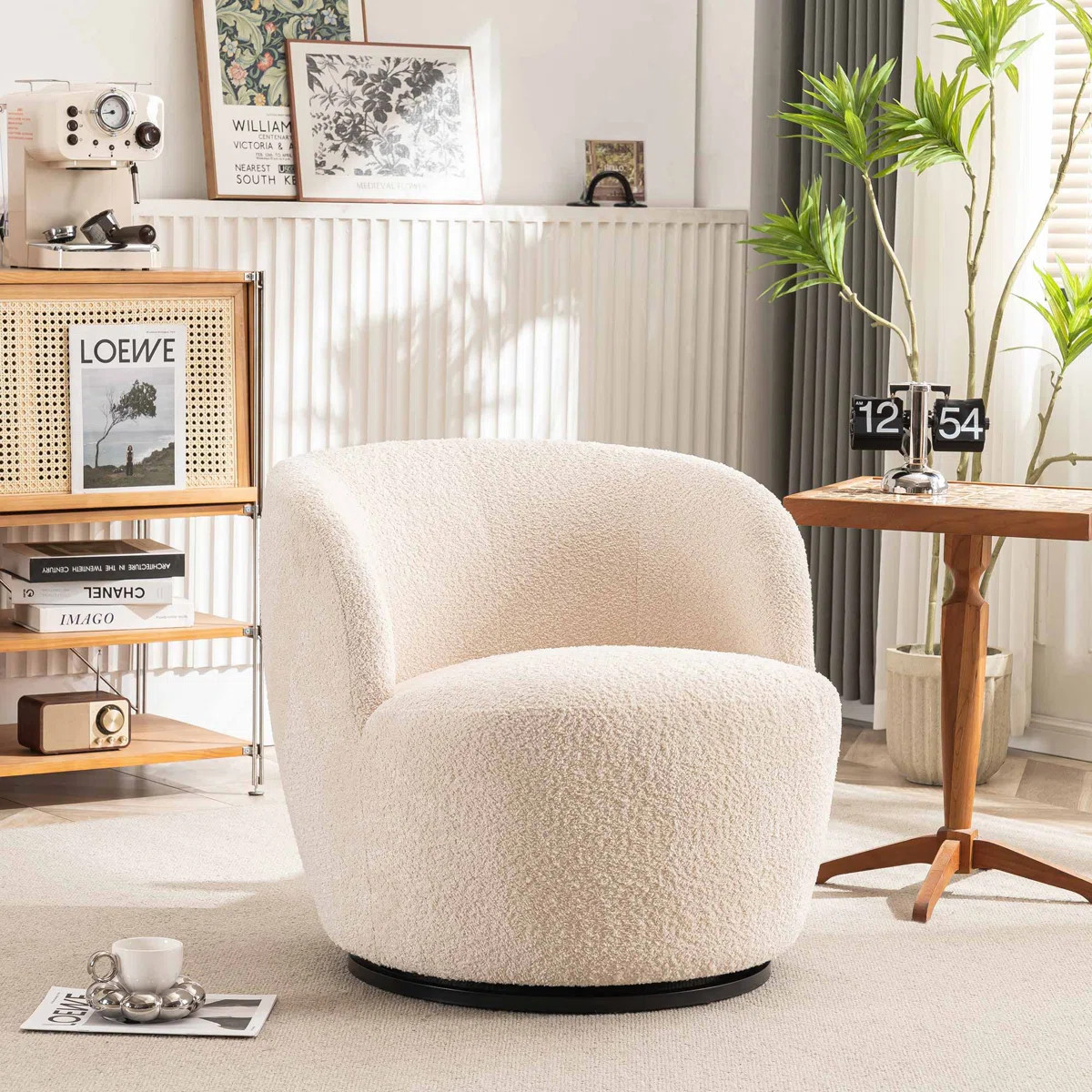 Hadriel Boucle Swivel Barrel Chair | Wayfair North America