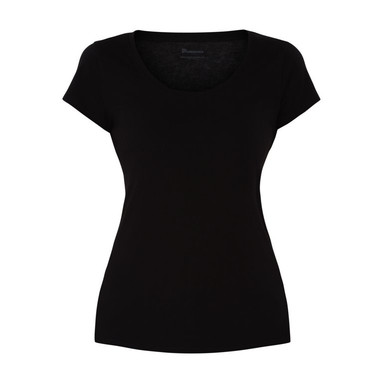 No Boundaries Scoop Neck Tee with Short Sleeves, Women's | Walmart (US)