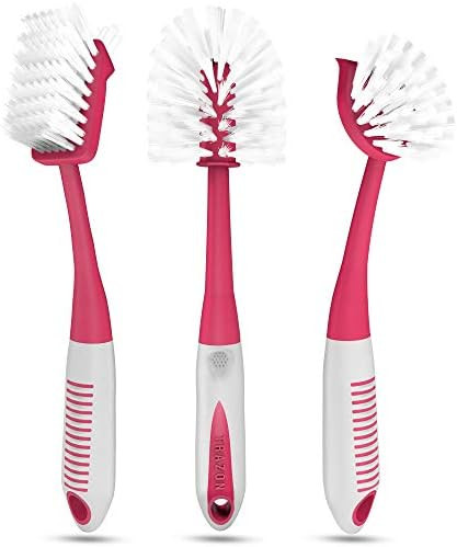 Dish Brush Set of 3 with Bottle Water Brush, Dish Scrub Brush and Scrubber Brush - Kitchen Scrub ... | Amazon (US)