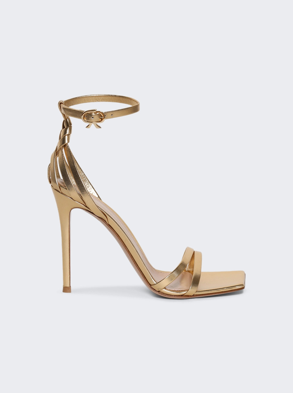 Metallic Leather High Heel Sandals Gold  | The Webster | The Webster