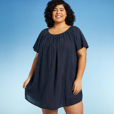 Women's Wide Neck Flutter Sleeve Cover Up Dress - Kona Sol™ | Target