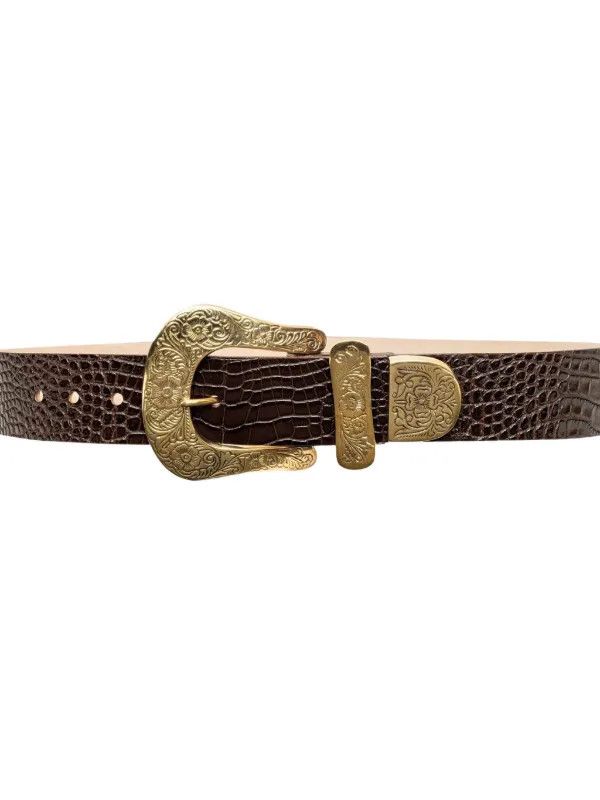 L'Agence Ximena Leather Belt | Brown | FARFETCH | Farfetch Global