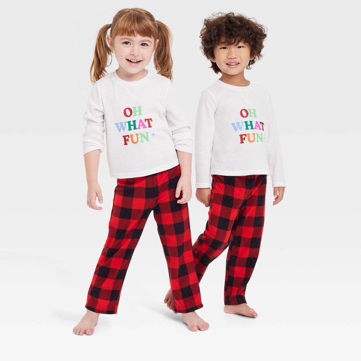 Toddler's Buffalo Check Fleece Matching Family Pajama Pants - Wondershop™ Red | Target