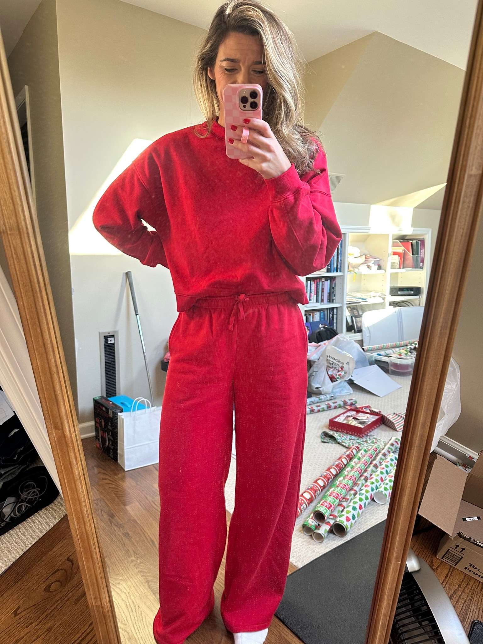 Red sweatsuit for the holiday season!!!! 

#LTKFindsUnder100 #LTKSeasonal #LTKHoliday