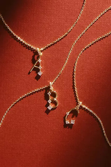 Pavé Monogram Necklace | Anthropologie (US)