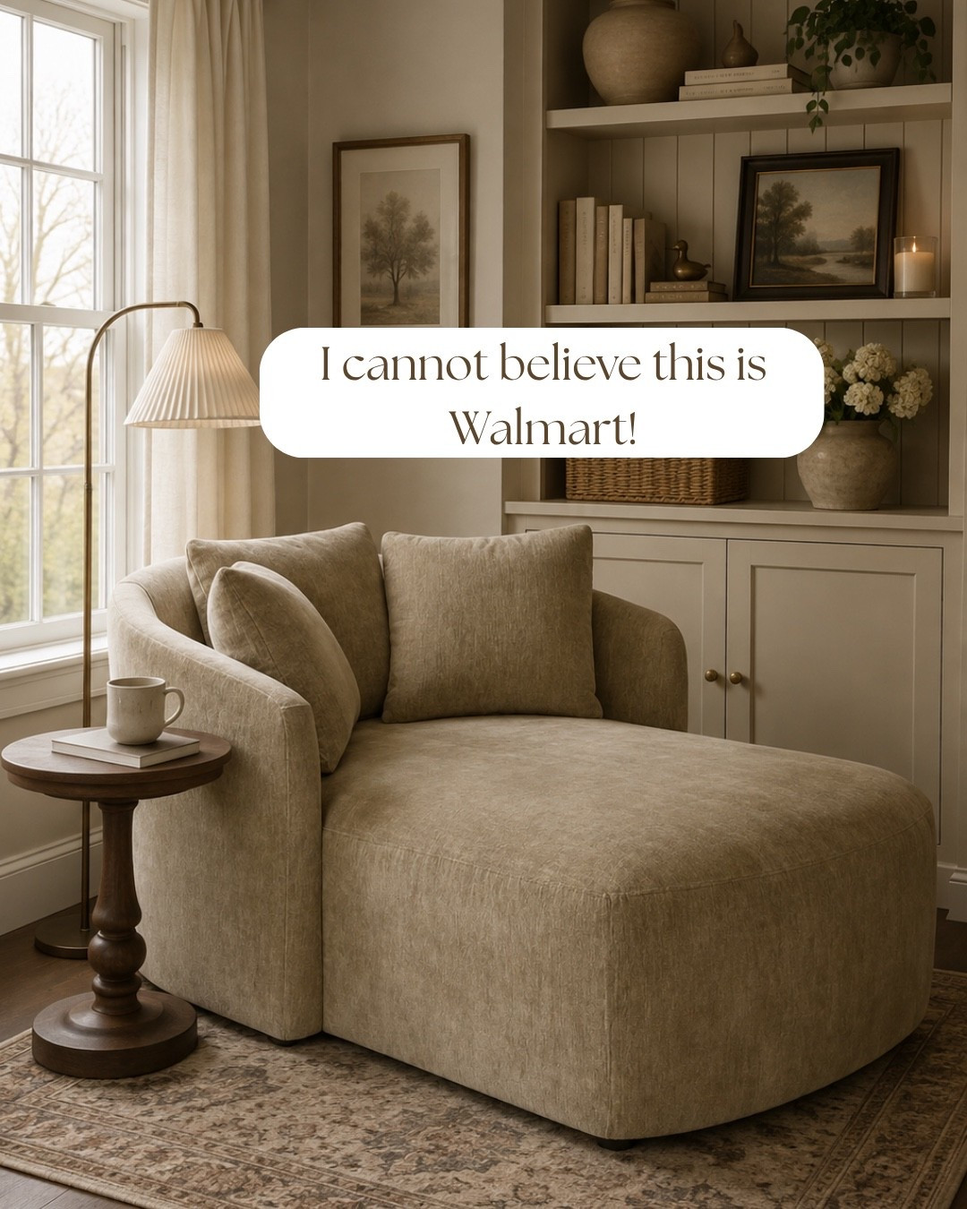 The coziest little reading nook 🤎📚 This chaise is basically an invitation to curl up with a good book (or scroll LTK 😆). I love the soft neutral color and oversized, comfy shape—it’s the perfect spot to slow down and get cozy.

#LTKSeasonal #LTKHome #LTKSaleAlert