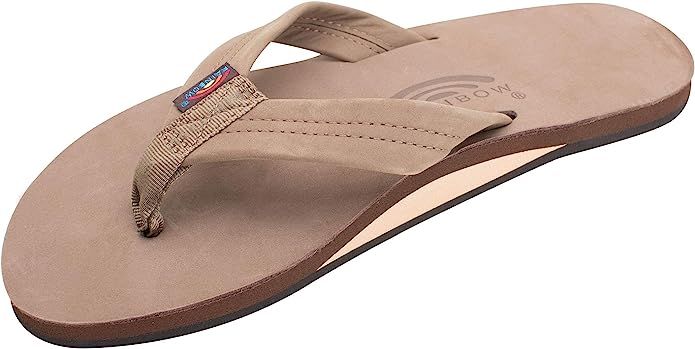 Rainbow Sandals Men's Leather Single Layer Wide Strap with Arch | Amazon (US)