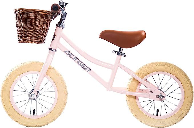 ACEGER Balance Bike with Basket for Kids, Ages 2.5 to 5 Years（Pink） | Amazon (US)