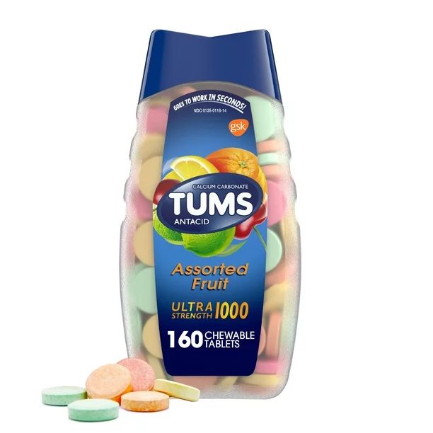 Tums Ultra Strength Assorted Fruit Chewable Antacid Medicine, 160 Ct | Walmart (US)